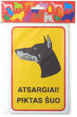Lentelė atsargiai piktas šuo - dobermanas 12x18cm